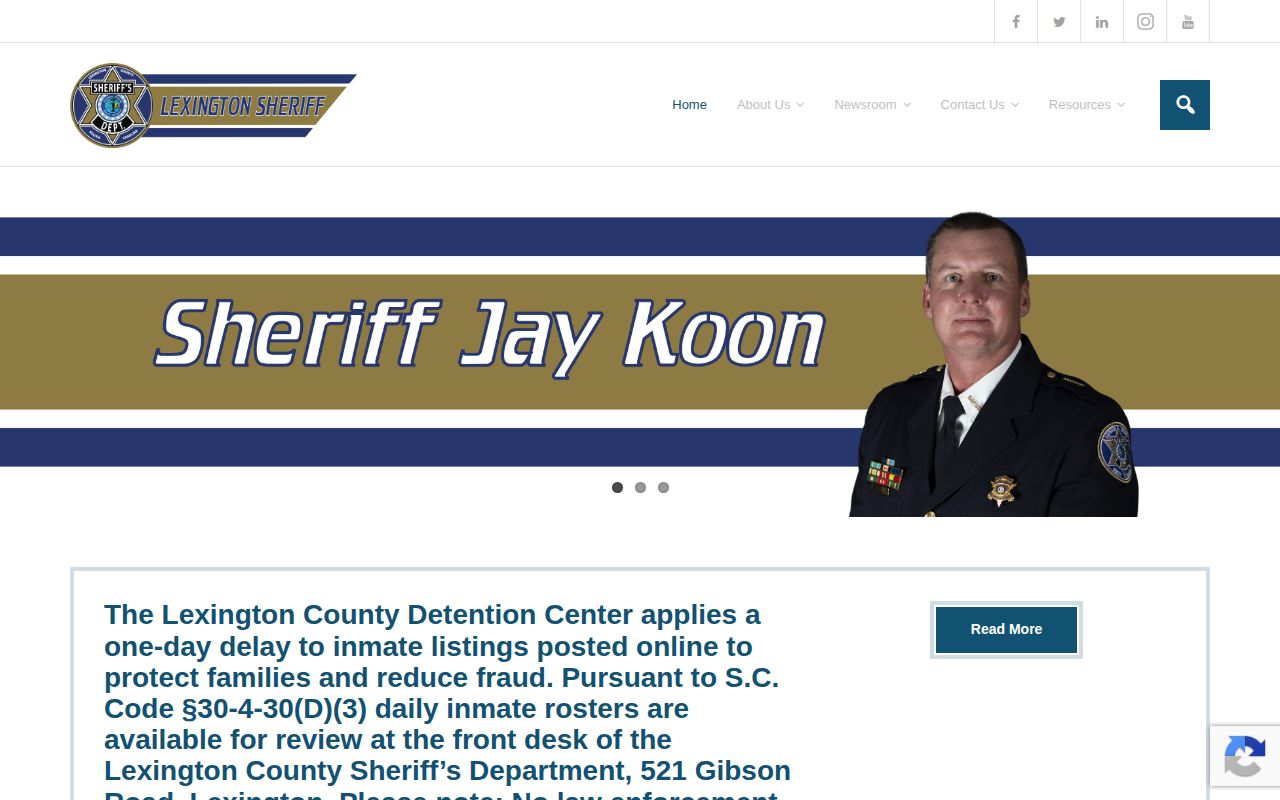 Lexington County same-day jail roster policy source